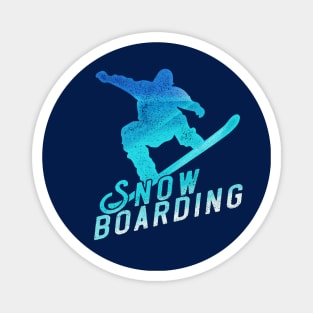 Retro Look Snowboarder, Snowboarding Motive Magnet